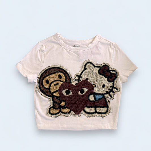 Bape X CDG X Hello Kitty Crop Top