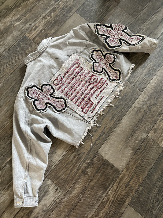 “1 Corinthians 13:4-8” Jean Jacket