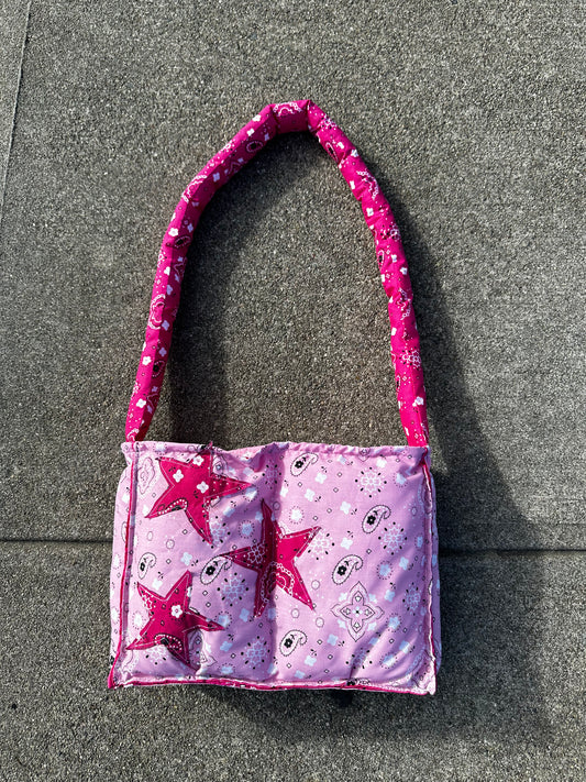 Paisley Puffer Tote Bag(Medium Size) - Pink