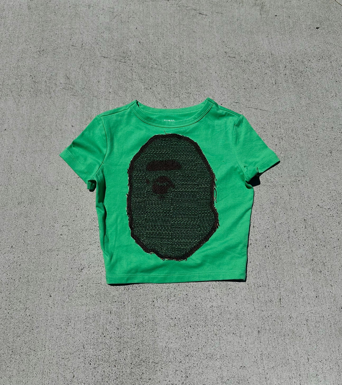 Green Bape Tapestry Crop Top