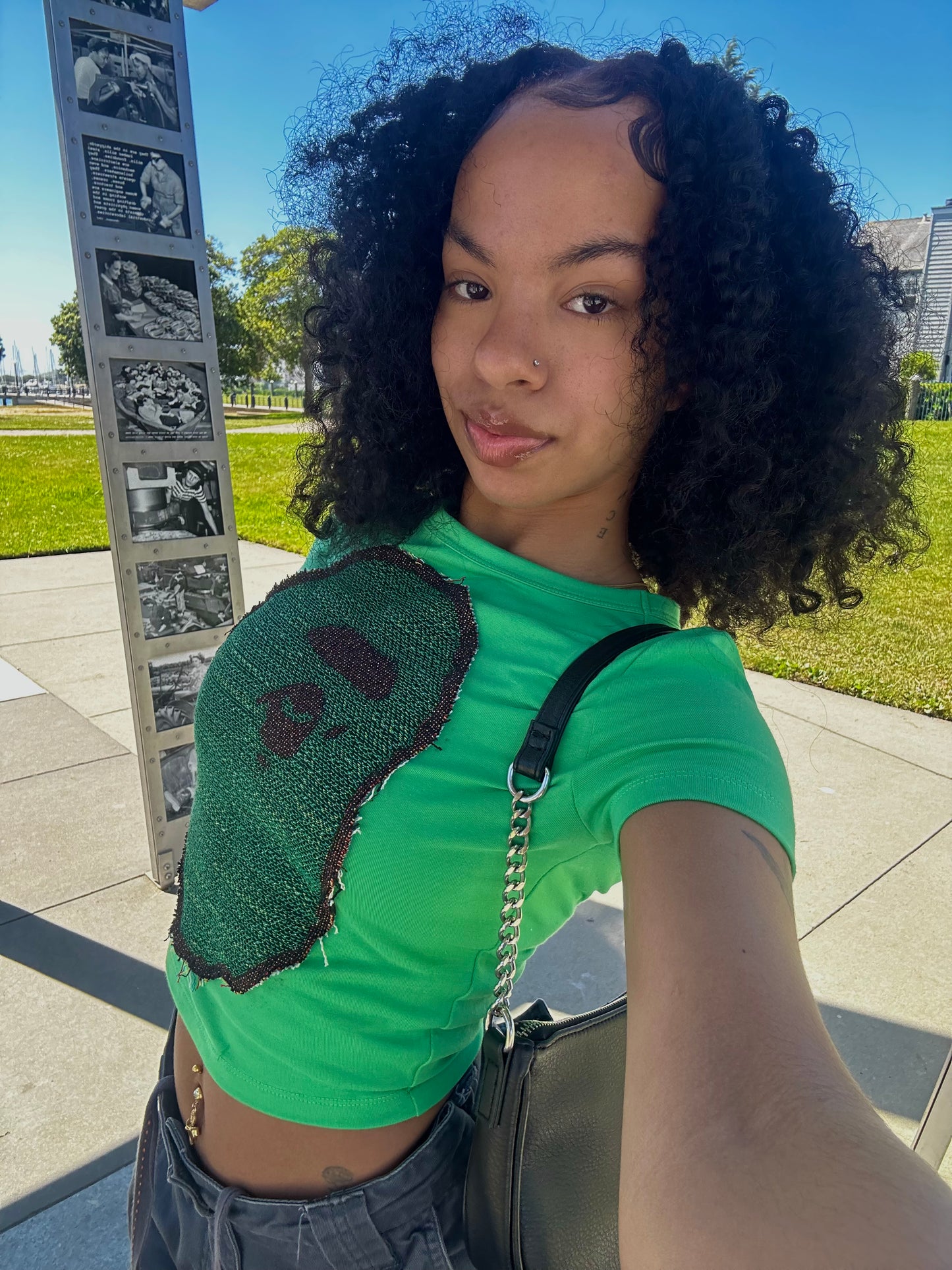 Green Bape Tapestry Crop Top